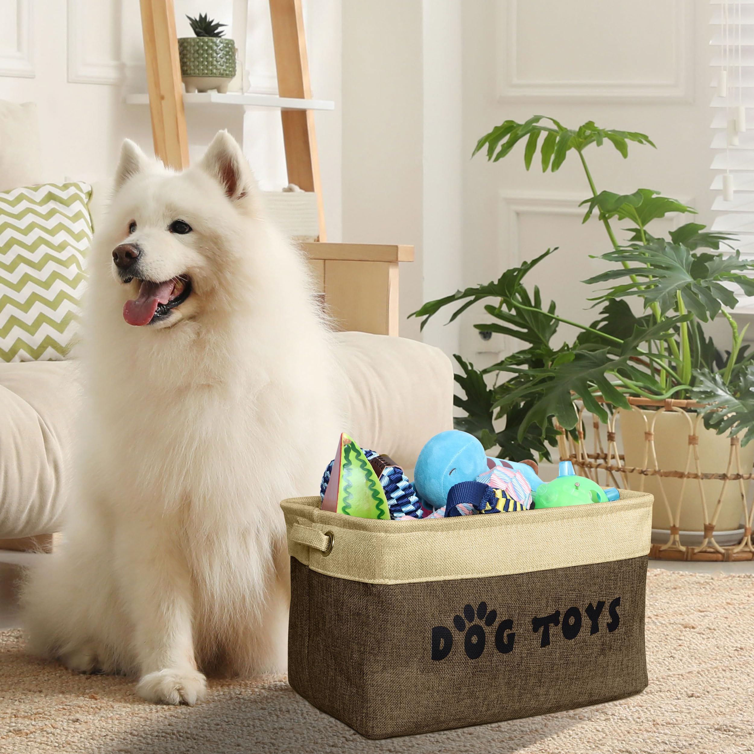 PET ARTIST cesto organizador de accesorios para perros en marron