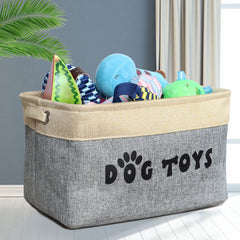 PET ARTIST collapsible toy bin folded for compact storage in a closet
