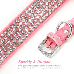 PET ARTIST collar with flower detail on a gentle pink strap