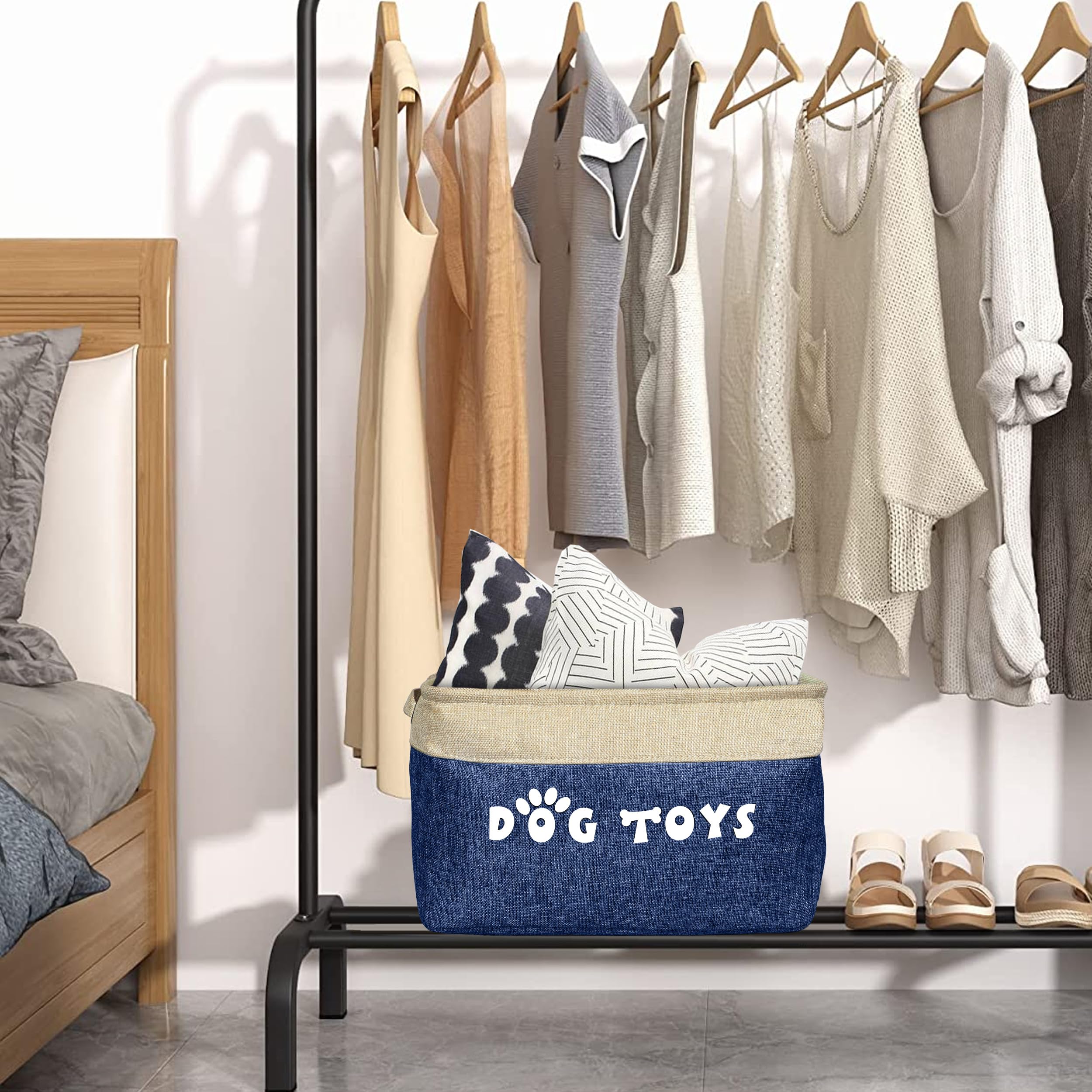 PET ARTIST dog toy basket in-room organization keeps essentials neat.