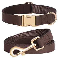 Pet Artist Soft PU Leather Collar closeup shows comfortable daily-walk wear.