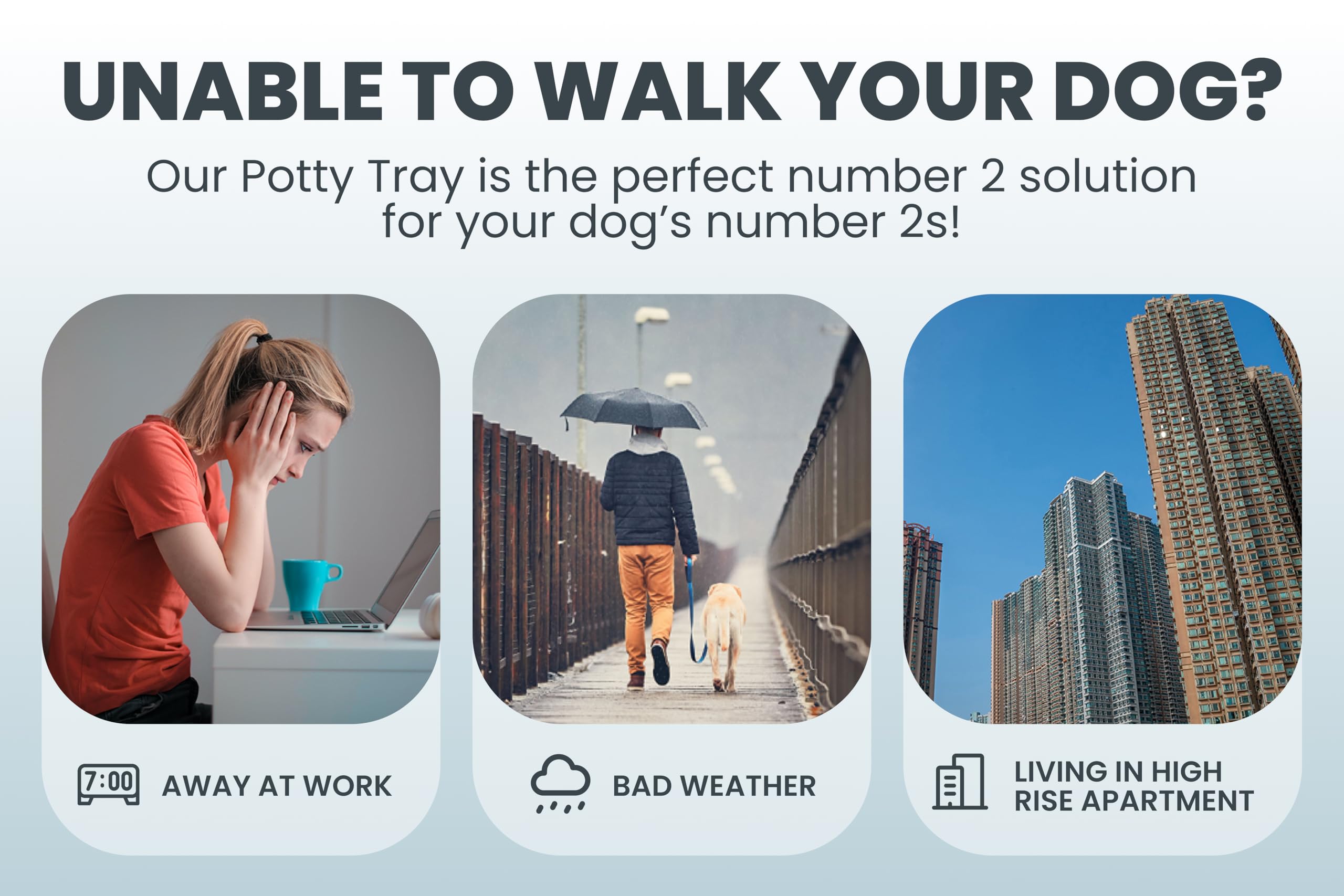 Pet Awesome potty tray raised edges protect floors from spills.