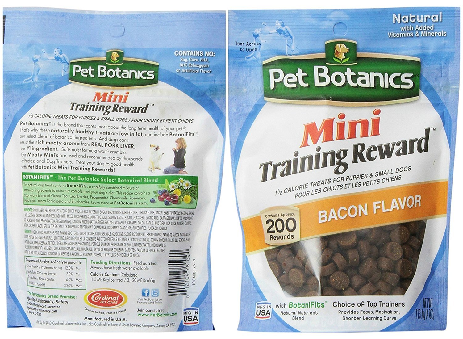 Pet Botanics mini training rewards chicken treats aid quick learning moments