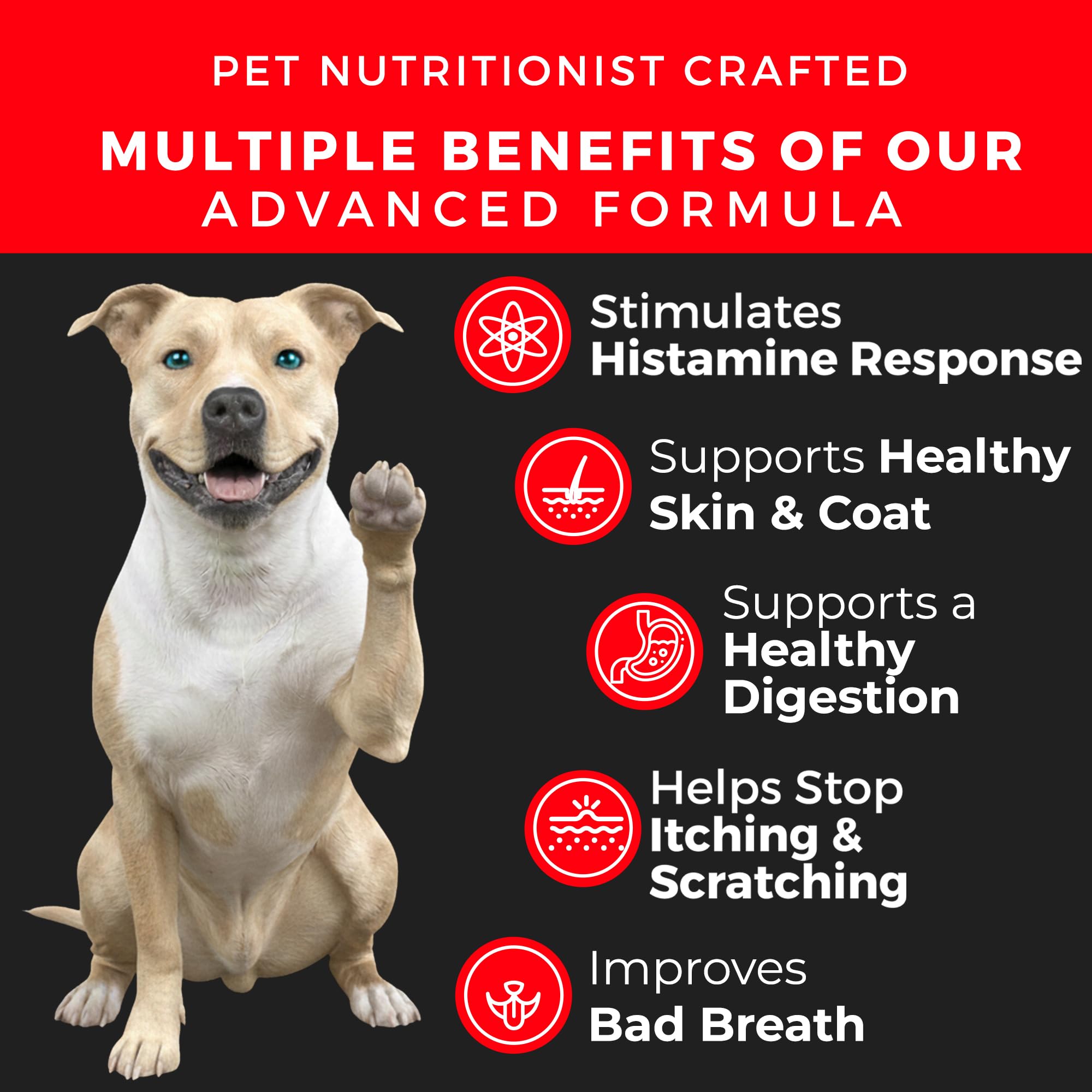 Pet Chef Nutrition allergy chews label indicates omega-3 for coat health