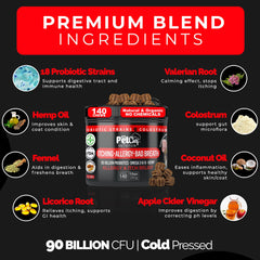 Pet Chef Nutrition dog allergy chews with salmon oil emphasizing omega-3 for skin nourishment