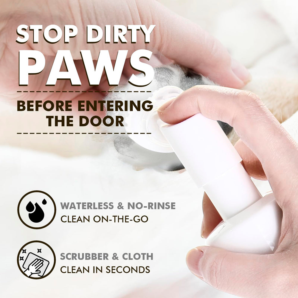 Pet Chemist dogs and cats paw cleaner in use demonstrates universal fit for multiple pets.