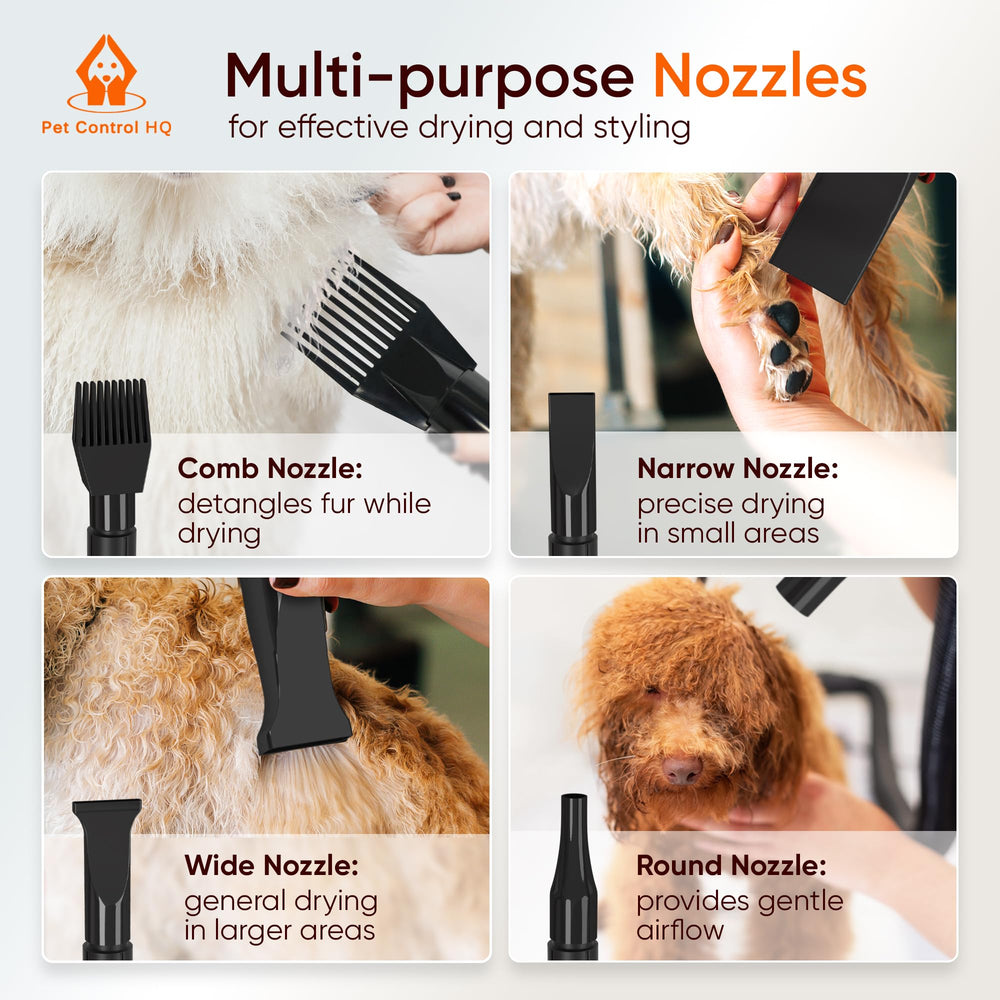 Pet Control HQ high-velocity dryer round nozzle for fluffing and detangling
