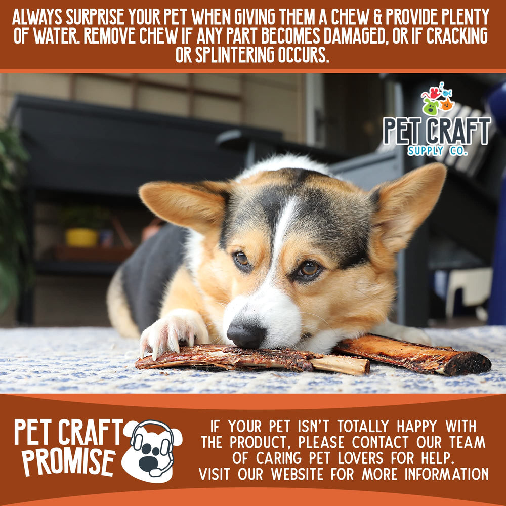 Pet Craft Supply buffalo rib bones slow roast texture closeup, hints of natural smoke flavor.