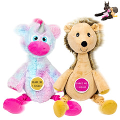 Pet Craft Supply Jiggle Giggle hedgehog toy with giggle sound for interactive play and cuddling.