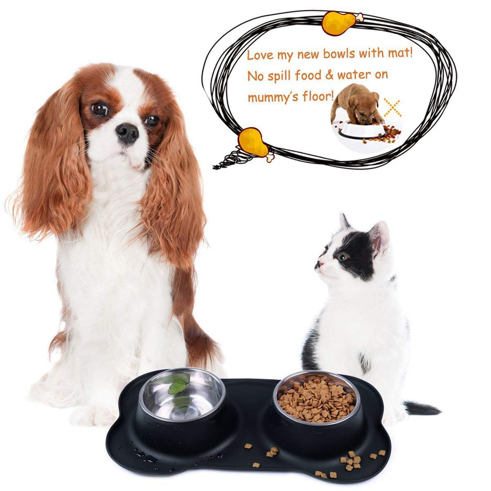 Pet Deluxe large bowls hold 2-3 cups for dogs up to 40 lbs.