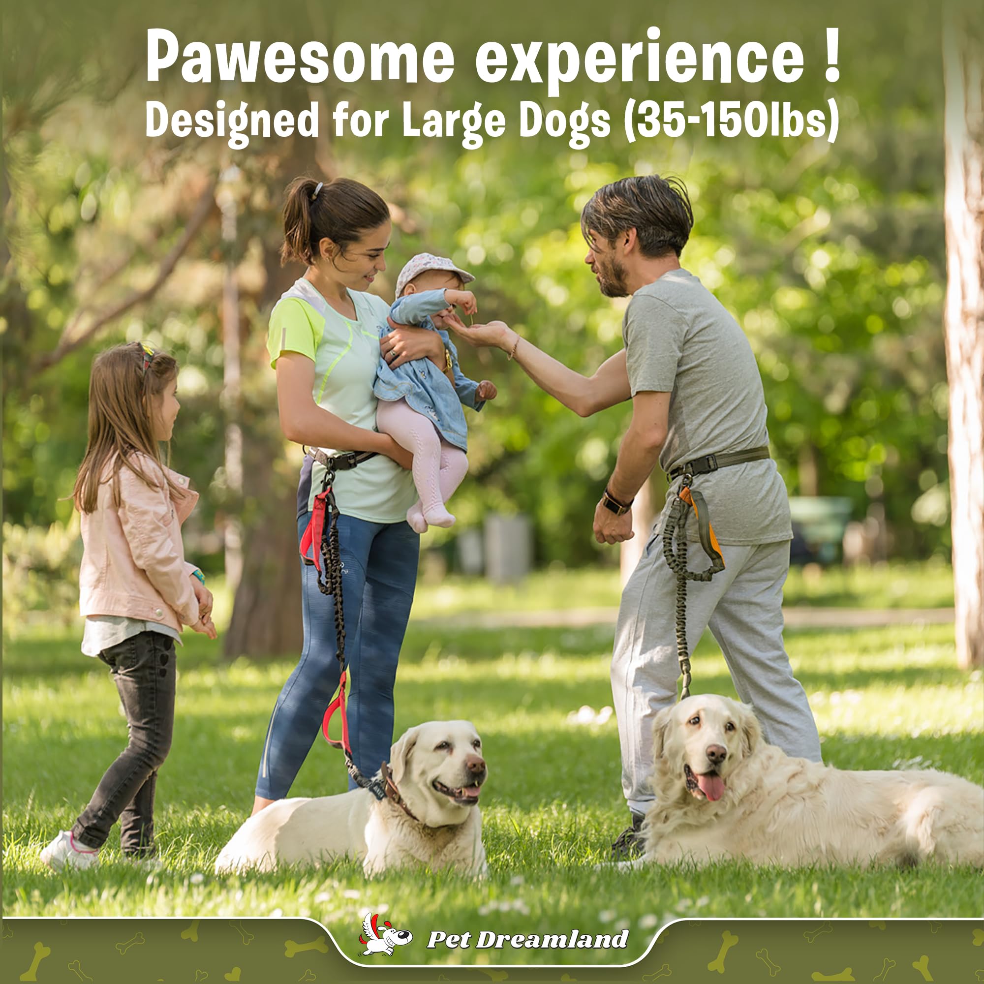Pet Dreamland dual soft handles close up showing comfortable grip during walks