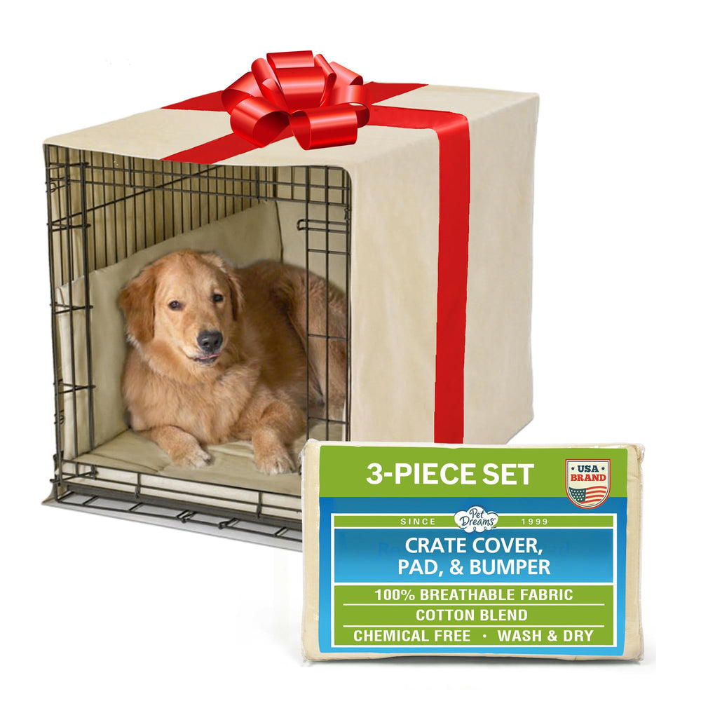 Pet Dreams 3-piece crate set packaging shows contents for easy setup and gifting