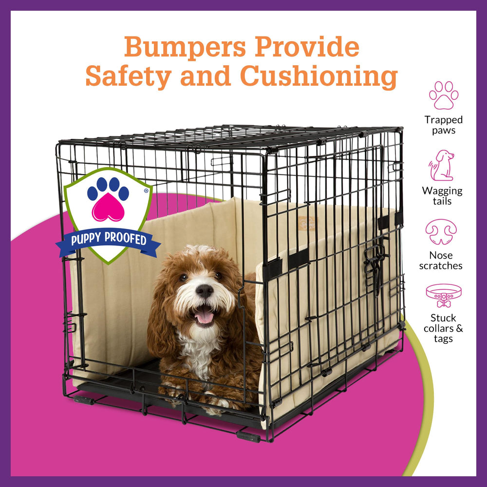 Pet Dreams universal-fit-front-double-doors grey demonstrates adaptable crate compatibility.