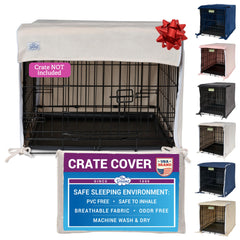 Pet Dreams dog crate cover in breathable fabric highlighting airflow benefits