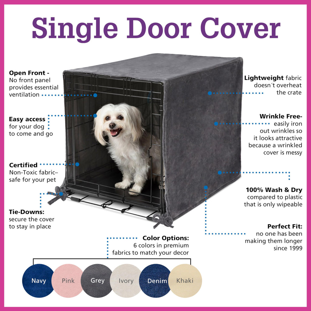 Pet Dreams plush white crate cover adds soft texture for crate time.