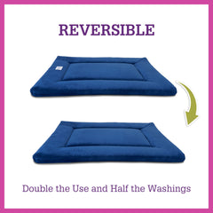 Pet Dreams dog crate pad reversible sherpa cotton offers all-season comfort for crates.