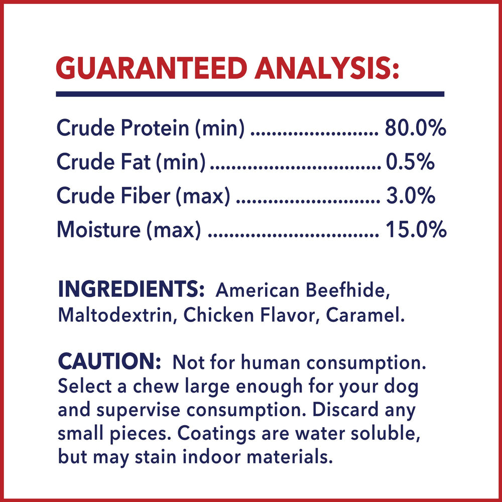 Pet Factory American Beefhide bone 4-count pack ready for dog chews