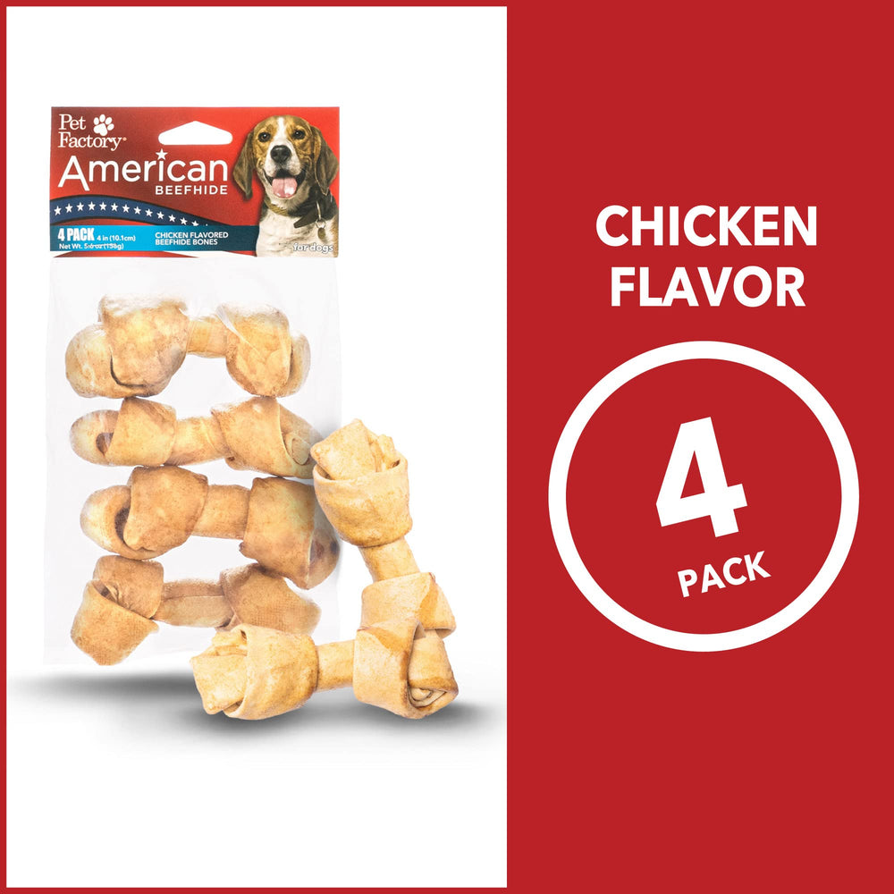 Pet Factory American Beefhide chicken-flavored bone scent hints at tasty chewing appeals