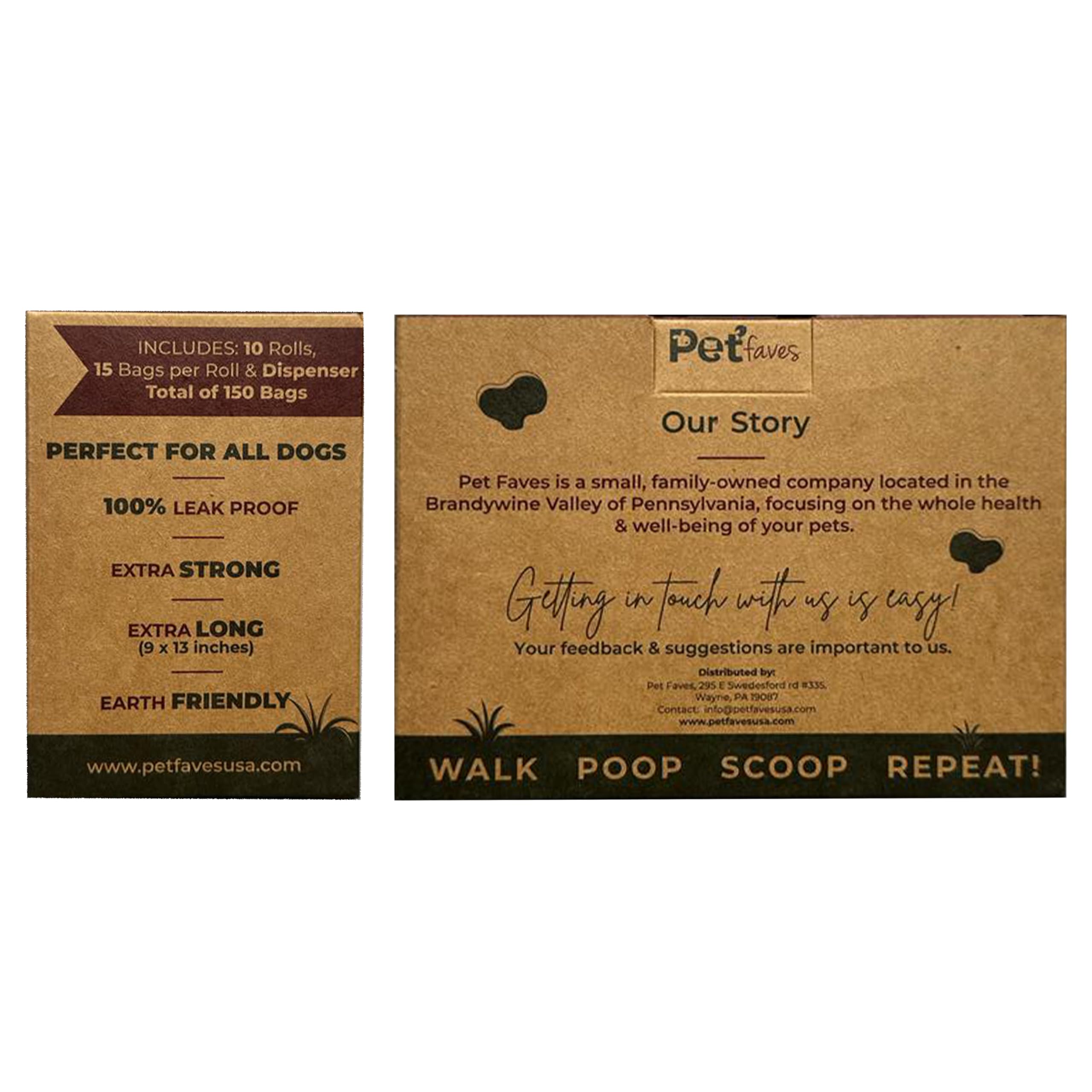 Pet Faves outdoor-walk-usage bags simplify cleanup on strolls and trips.