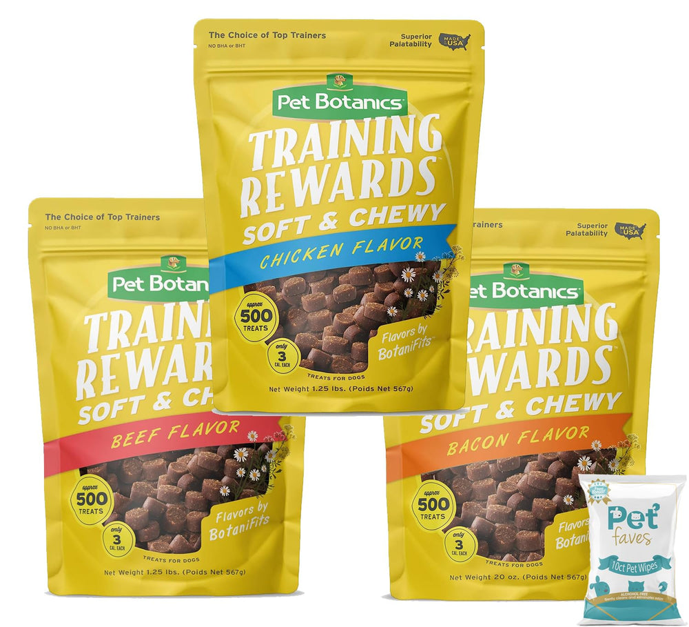 Pet Faves training rewards all flavors 20oz display for easy training