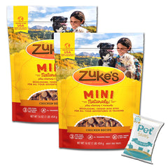 Pet Faves Zuke Mini Naturals chicken treats 2-pack front for training rewards