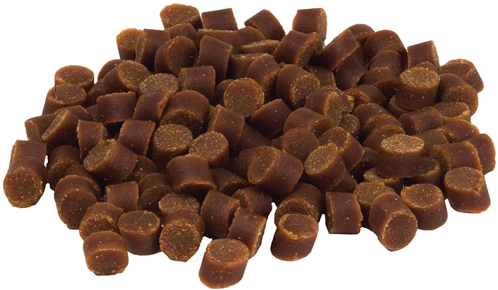 Pet Faves Zuke Mini Naturals chicken treats in a serving bowl