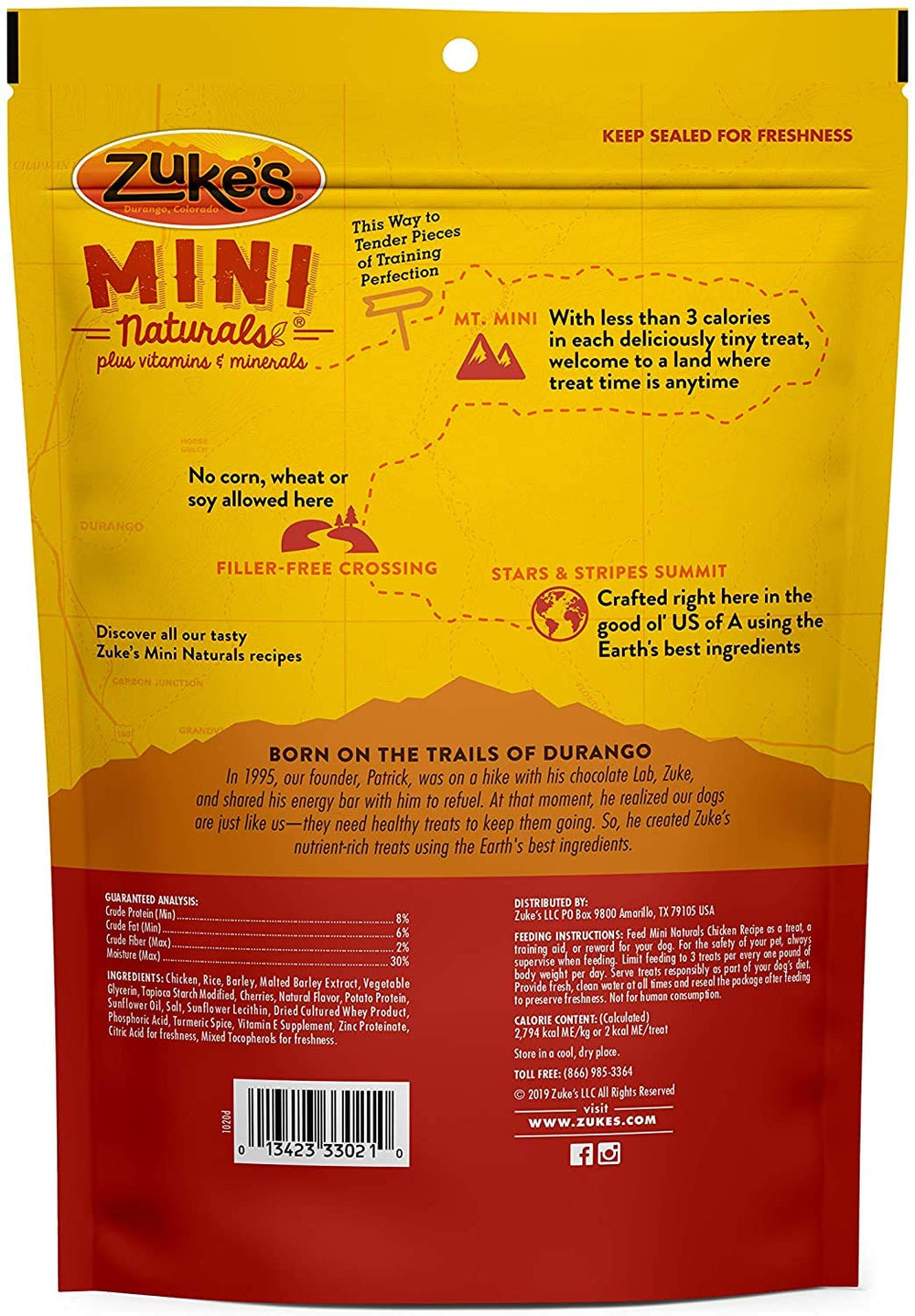 Pet Faves Zuke Mini Naturals chicken treats USA-made with high-quality ingredients
