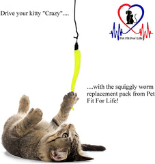 Pet Fit For Life furry mouse feather attachment close-up for varied chase.