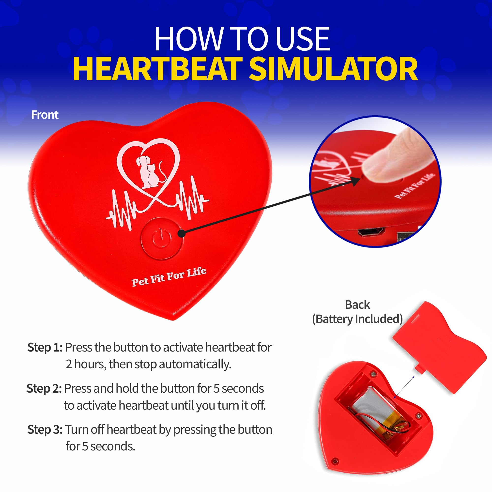 Pet Fit For Life travel-friendly heartbeat toy in a compact package.