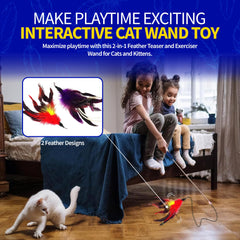 Pet Fit For Life two-feather attachments swap and engage indoor cats.