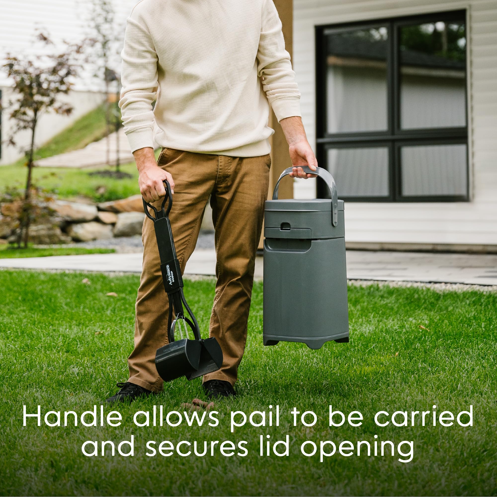 Pet Genie Pail for-dog-waste shows versatility with diapers and training pads.