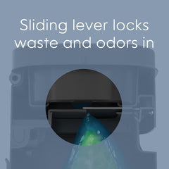 Pet Genie Pail lid-secure image shows reliable top closure to prevent spills.