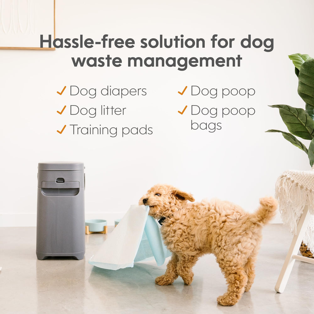 Pet Genie Pail odor-lock secures smells after scooping for calmer outdoor spaces.