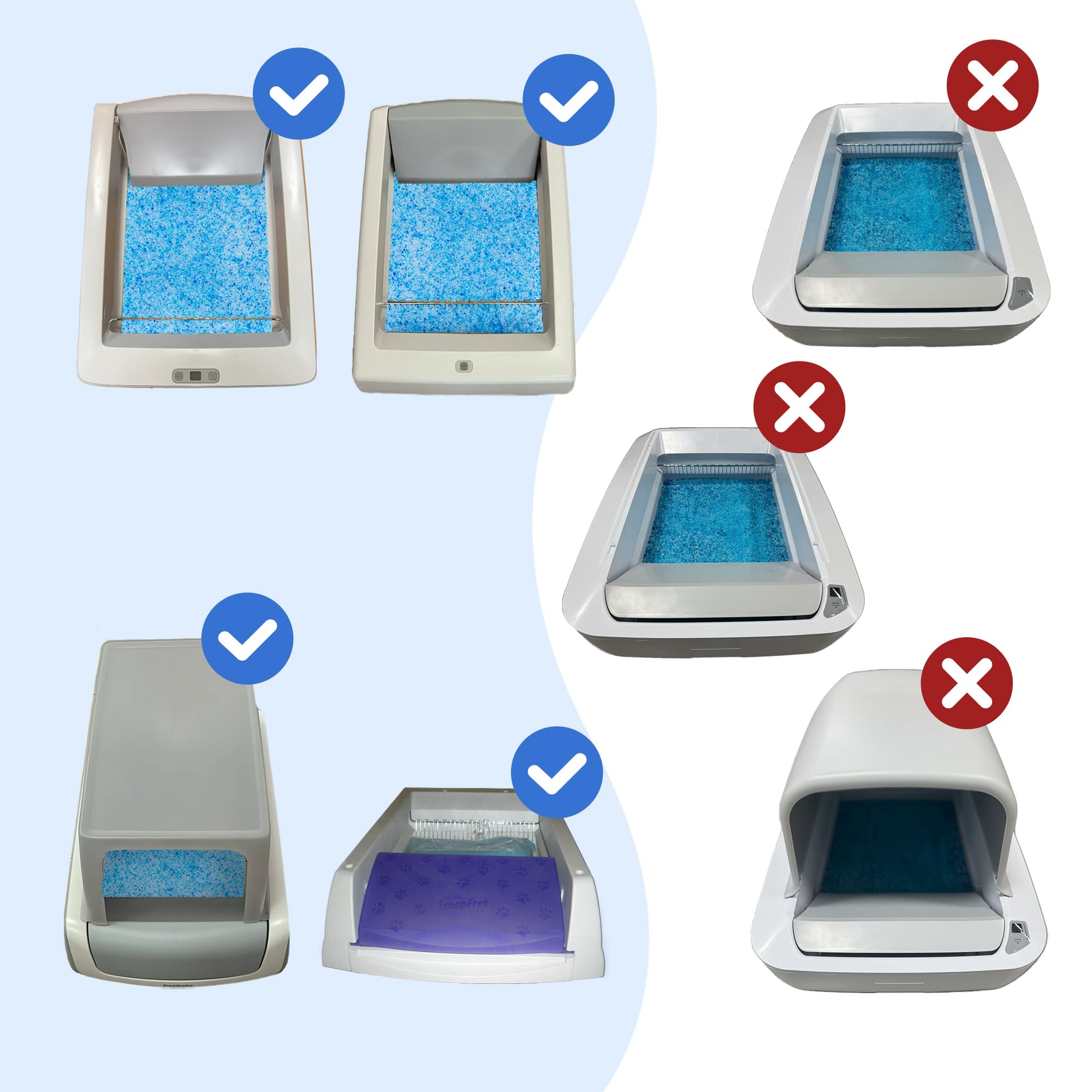 pet haha crystal cat litter tray side view with raised edges