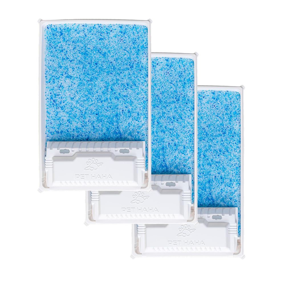 PET HAHA crystal-litter-tray-base with secure, reusable support for self-cleaning boxes.