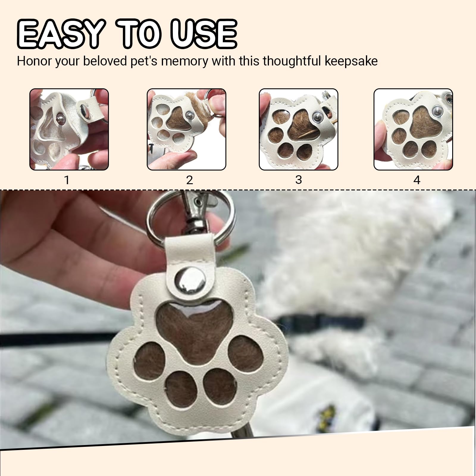 Pet hair fillable keychain gift idea ideal for pet lovers and memorial moments.