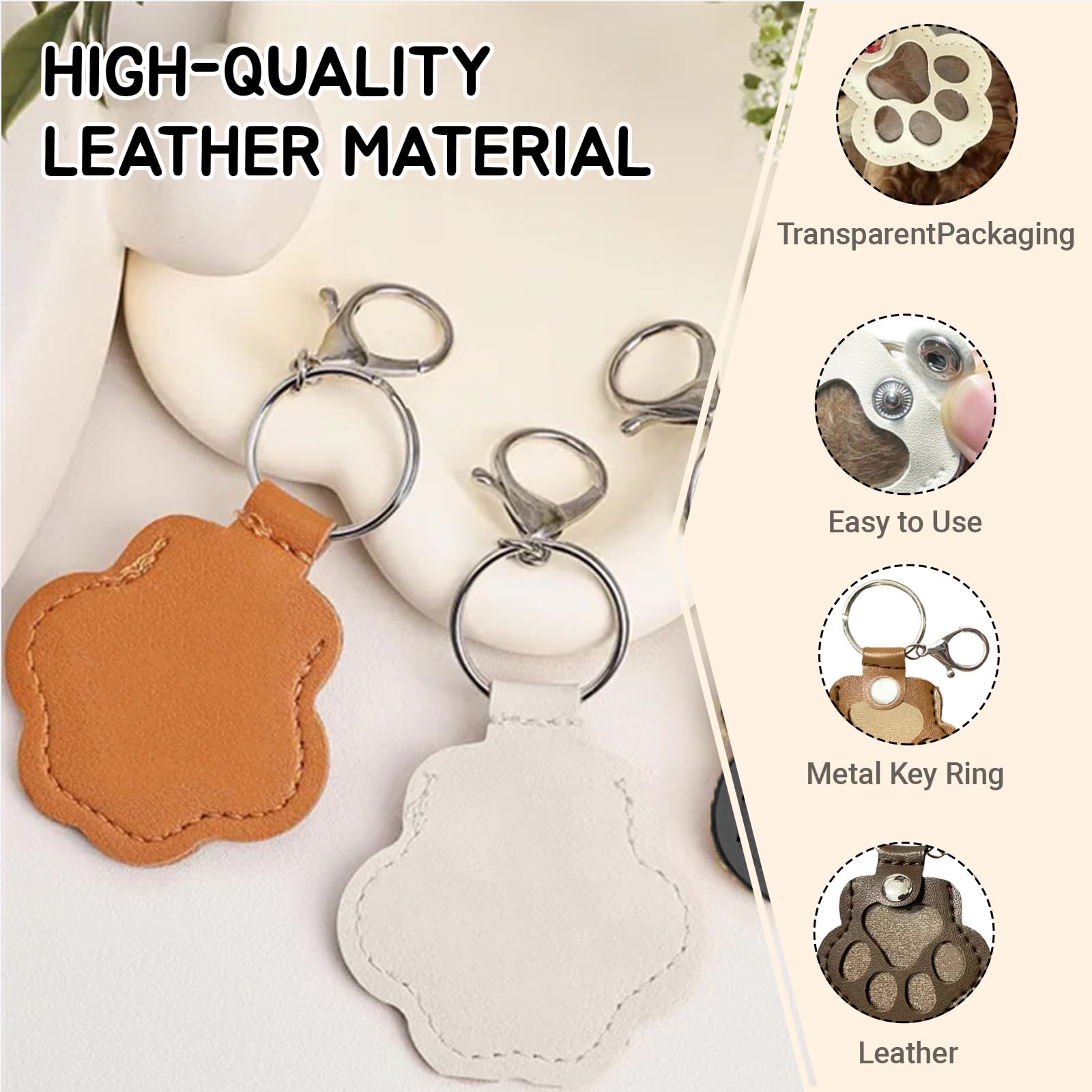 Pet hair fillable keychain snap closure protects memories with a secure seal.