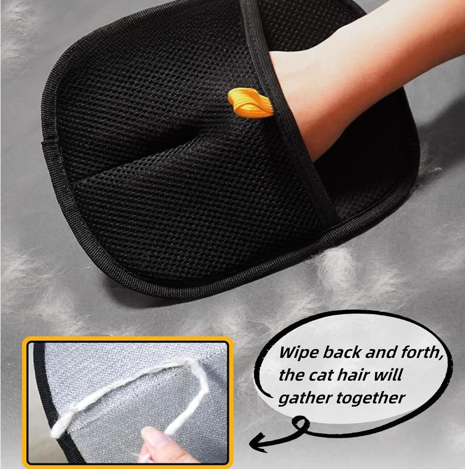 3pcs Pet Hair Removal Glove car seat and sofa cleanup made easy.