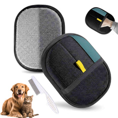 Pet Hair Removal Glove on hand for quick fur pickup from fabrics