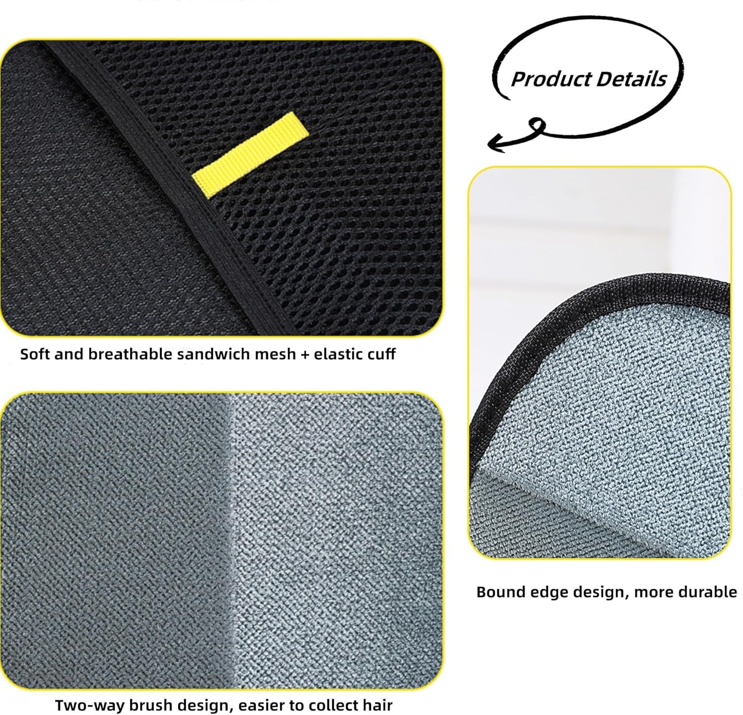 3pcs Pet Hair Removal Glove static technology attracts hair for effortless cleanup.