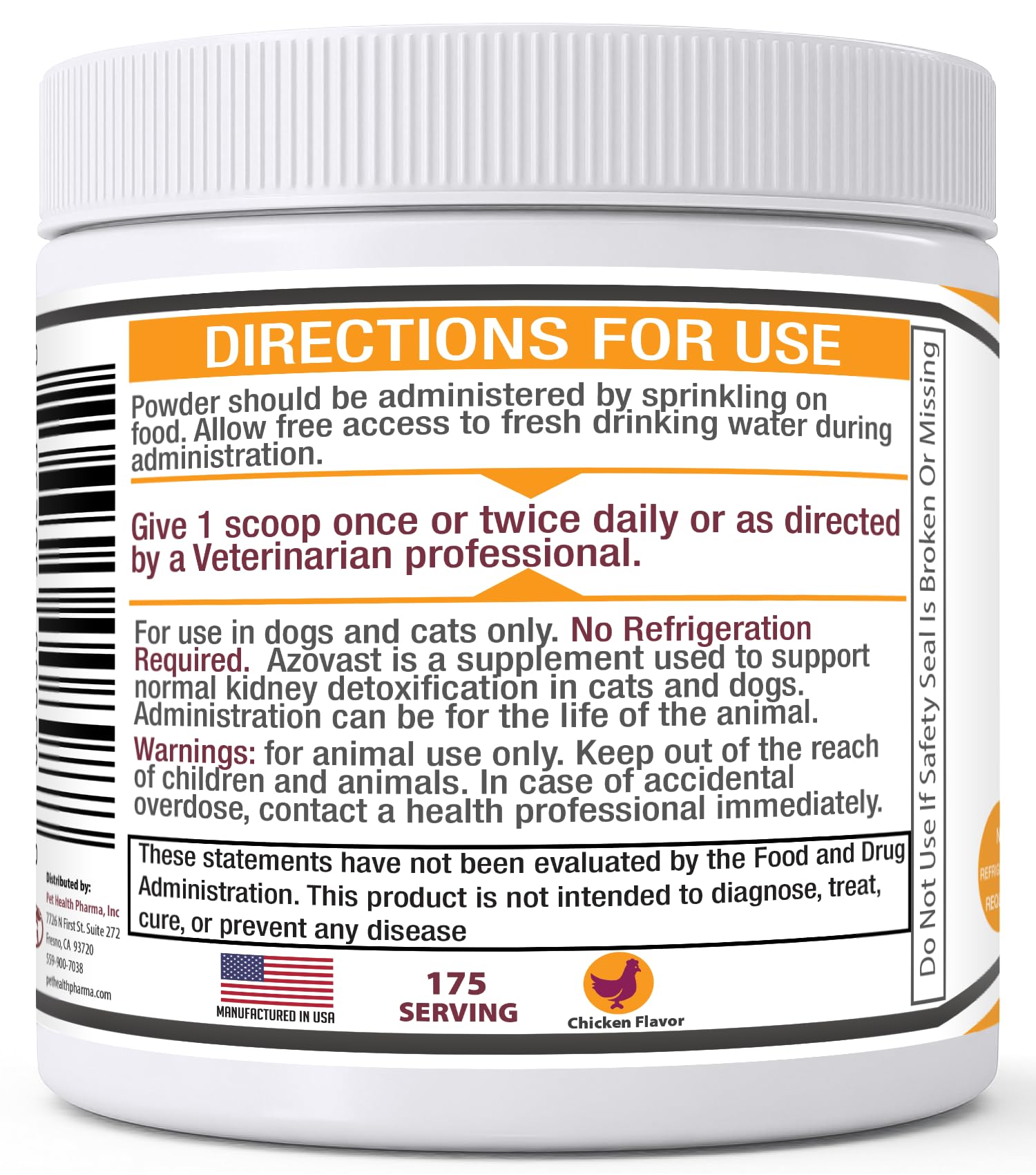 Pet Health Pharma Azovast measuring scoop used for accurate daily dosing.