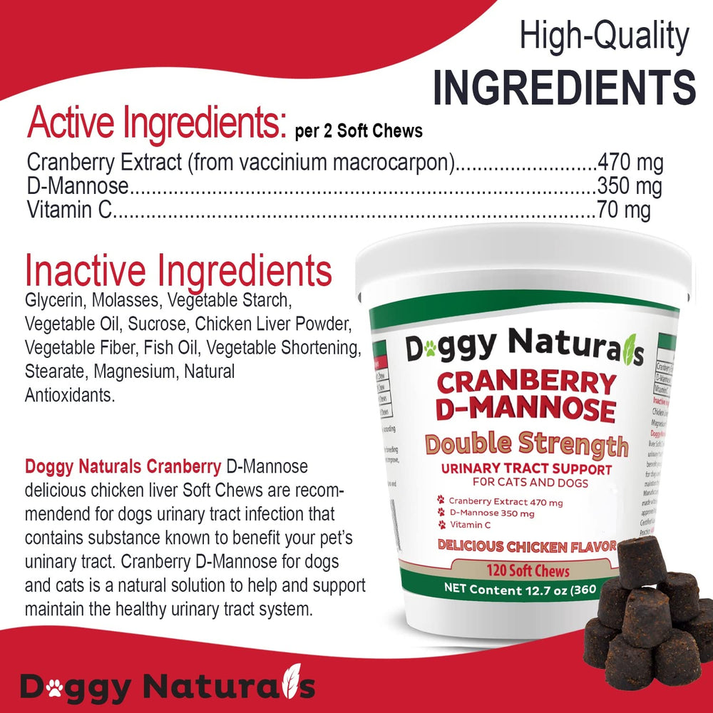 Pet Health Pharma Cranberry D-Mannose chews closeup showing tasty chicken liver flavor