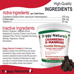 Pet Health Pharma Cranberry D-Mannose chews closeup showing tasty chicken liver flavor