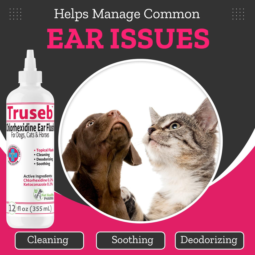 Pet Health Pharma light-scent ear wash emphasizes deodorizing yet gentle cleansing.