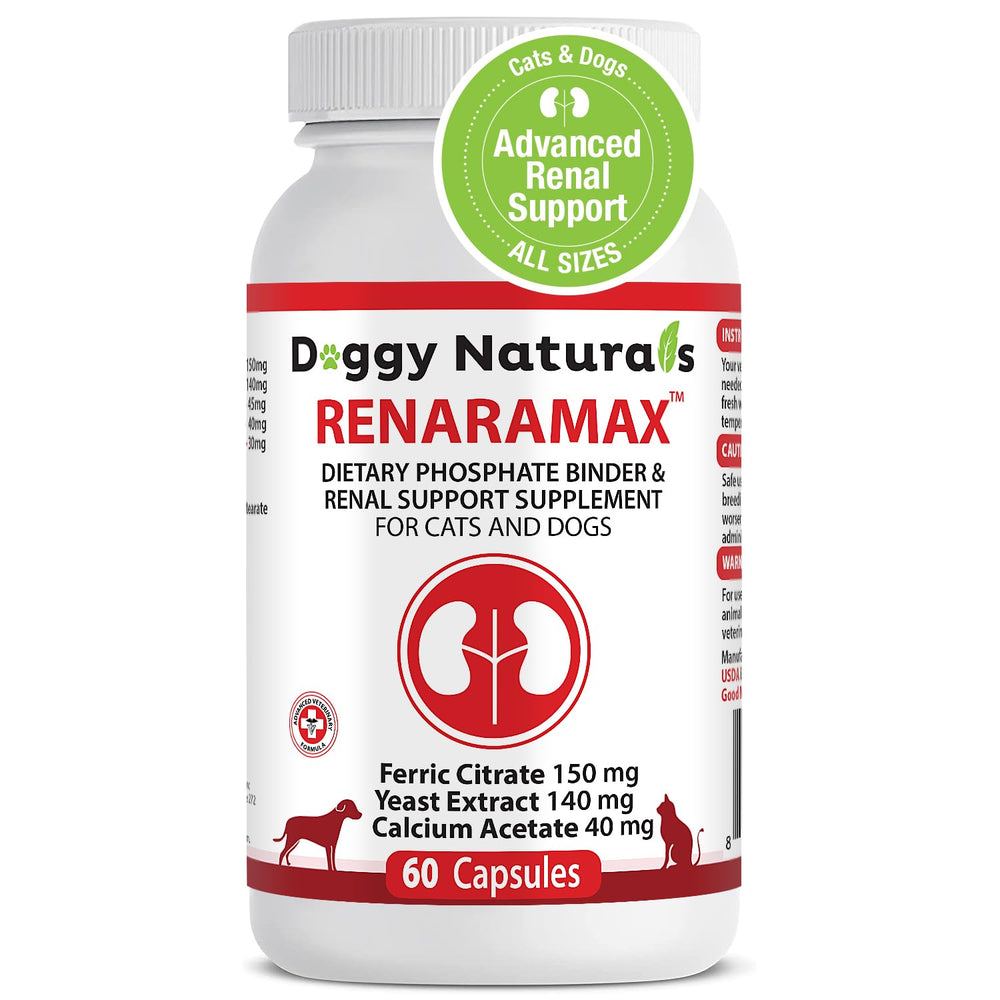 Pet Health Pharma RENARAMAX bottle for easy renal support supplementation.