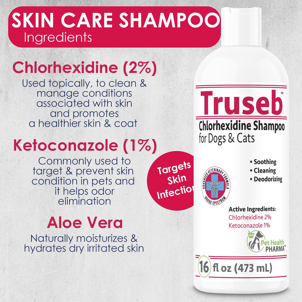 Truseb conditioner action image shows improved coat shine and manageability.