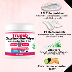 Limpieza facial y pliegues con Truseb para perros y gatos.
