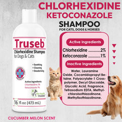 Truseb shampoo lather close-up highlighting rich foam for cleansing and soothing skin.