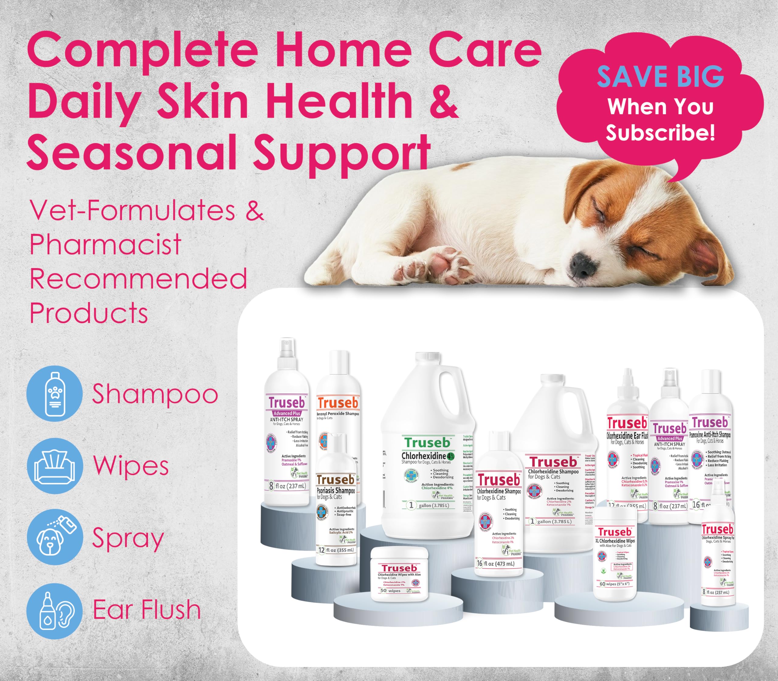 Truseb veterinary-strength packaging signals trusted quality for pet care.