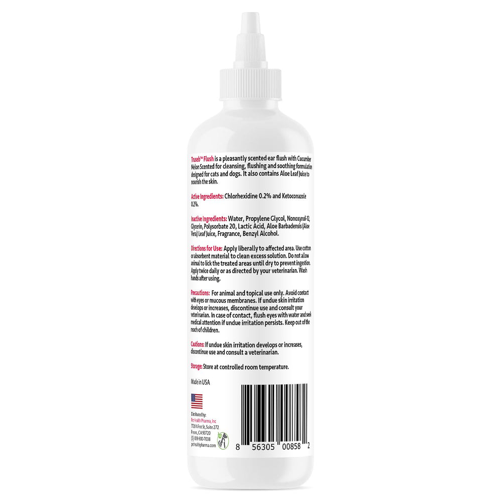Pet Health Pharma vet-strength ear wash USA bottle signals GMP manufacturing.
